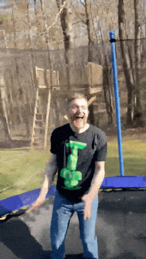 excited trampoline jumping dan