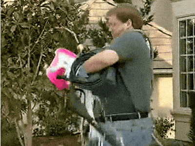 guy trying to wash car